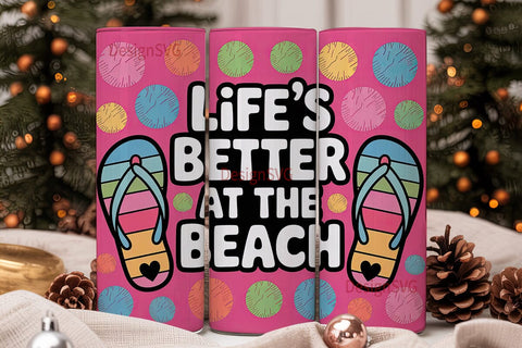 Beach Life 20oz Tumbler Wrap Sublimation DesignSVG 
