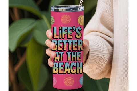 Beach Life 20oz Tumbler Wrap Sublimation DesignSVG 