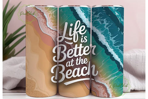 Beach Life 20oz Tumbler Wrap Sublimation PixelChick 