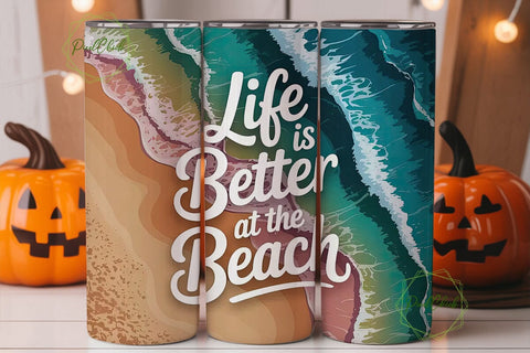 Beach Life 20oz Tumbler Wrap Sublimation PixelChick 