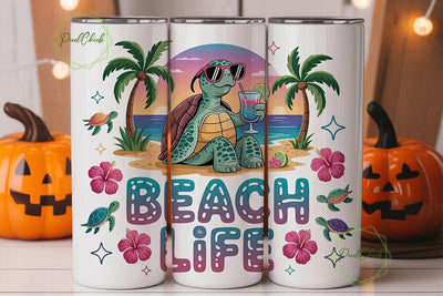 Beach Life 20oz Tumbler Wrap Sublimation PixelChick 