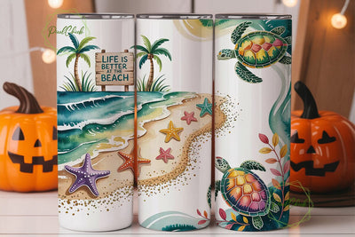 Beach Life 20oz Tumbler Wrap Sublimation PixelChick 