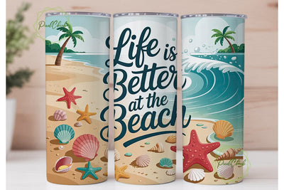 Beach Life 20oz Tumbler Wrap Sublimation PixelChick 