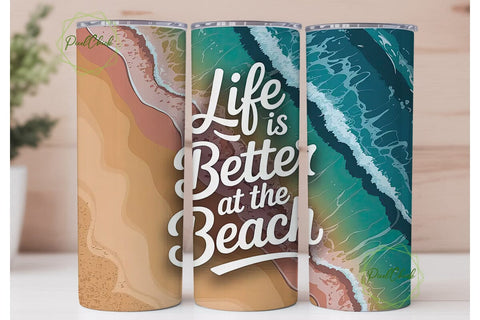 Beach Life 20oz Tumbler Wrap Sublimation PixelChick 