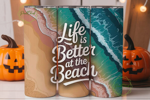 Beach Life 20oz Tumbler Wrap Sublimation PixelChick 