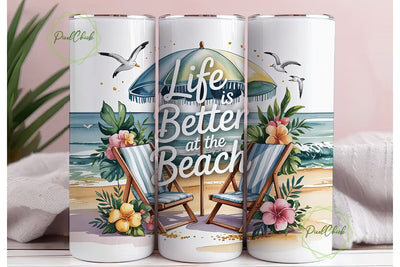 Beach Life 20oz Tumbler Wrap Sublimation PixelChick 