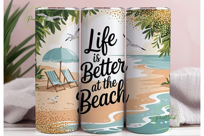 Beach Life 20oz Tumbler Wrap Sublimation PixelChick 