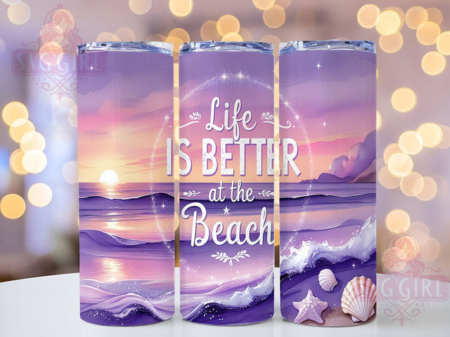 Beach Life Summer Vibes Tumbler, Summer Vibes Tumbler PNG, Life Is Better At The Beach, 20oz Skinny Tumbler Design, Ocean Tumbler Sublimation, Coastal Tumbler Wrap, Vacation Beach Tumbler Sublimation SvggirlplusArt 