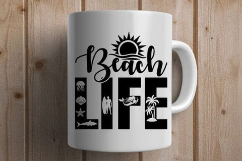 Beach Life SVG Summer Beach Quote Cut File for Cricut & Silhouette SVG BillahCrafts 