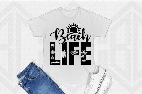 Beach Life SVG Summer Beach Quote Cut File for Cricut & Silhouette SVG BillahCrafts 