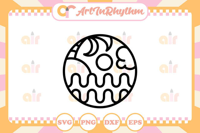 Beach Line Art Logo, Summer Logo SVG Artinrhythm shop 