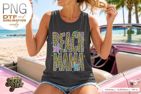 Beach Mama png, Girly Coastal Summer Design Sublimation The Vintage Signs Shop 