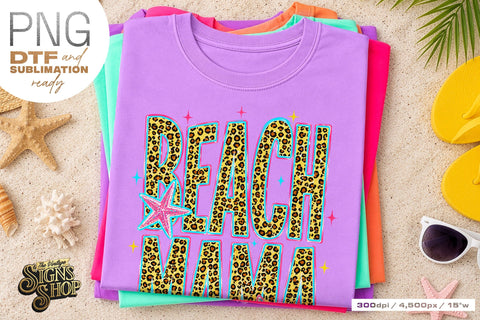 Beach Mama png, Girly Coastal Summer Design Sublimation The Vintage Signs Shop 