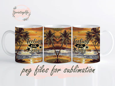 Beach Mug Wrap Design, Instant Digital Design Download Mug Wrap Design, Mug Design PNG Sublimation PrintingLife 