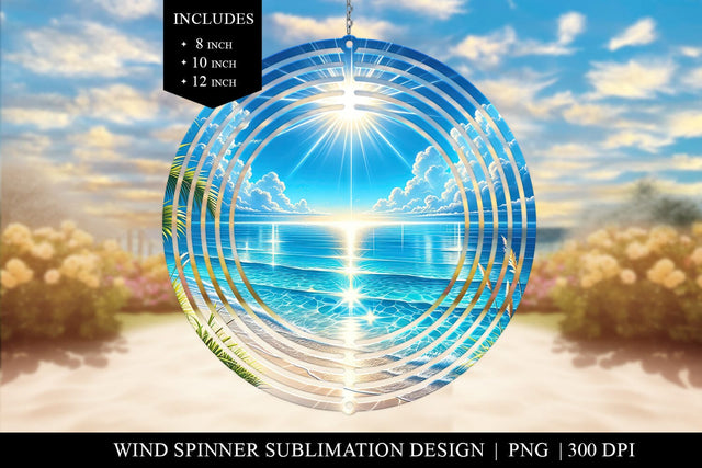 Beach Ocean View Sublimation Wind Spinner Design Sublimation BijouBay 