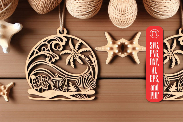 Beach Ornaments Laser Cut SVG SVG MD JOYNAL ABDIN 
