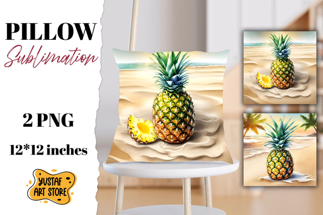 Beach pillow sublimation. 2 summer pillow design Sublimation Yustaf Art Store 