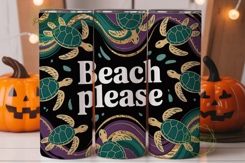 Beach Please 20oz Tumbler Wrap Sublimation PixelChick 