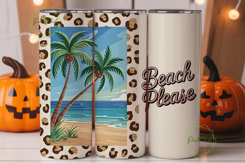 Beach Please 20oz Tumbler Wrap Sublimation PixelChick 