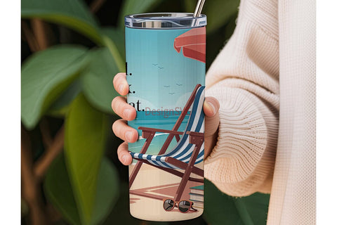 Beach Reading 20oz Tumbler Wrap Sublimation DesignSVG 