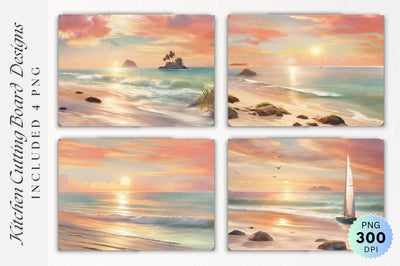 Beach Sea Cutting Board PNG Design Sublimation Regulrcrative 