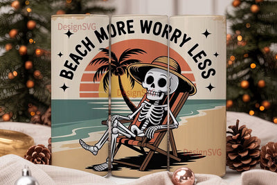 Beach Skeleton 20oz Tumbler Wrap Sublimation DesignSVG 