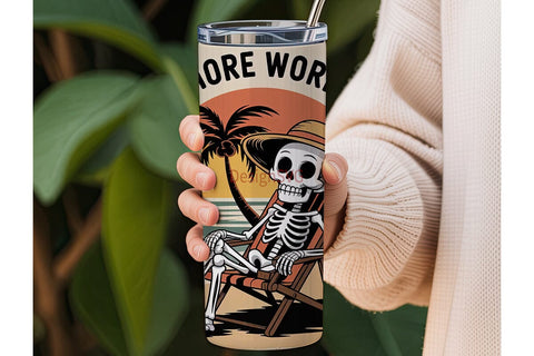 Beach Skeleton 20oz Tumbler Wrap Sublimation DesignSVG 