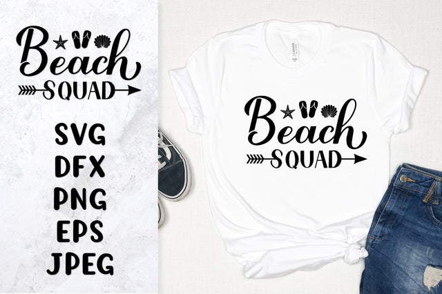 Beach squad SVG. Funny summer quote shirt design SVG LaBelezoka 