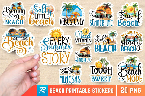 Beach Sticker Bundle Sublimation Regulrcrative 