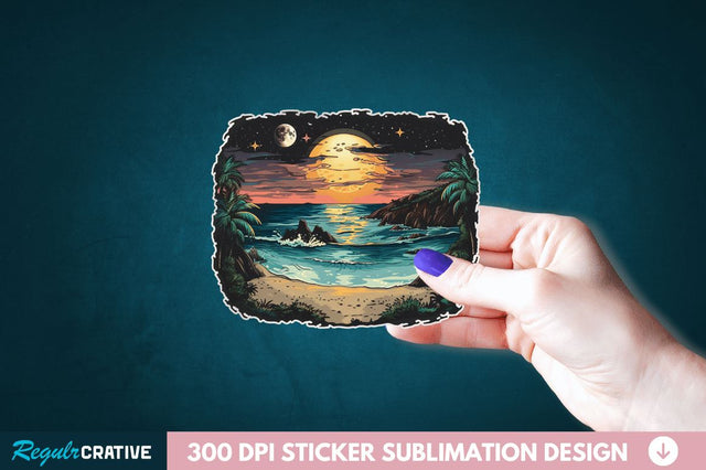 Beach Sticker Clipart Sublimation Regulrcrative 