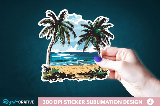 Beach Sticker Clipart Sublimation Regulrcrative 