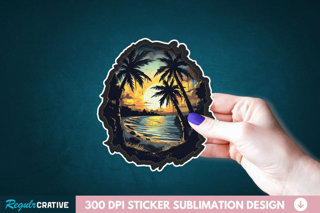 Beach Sticker Clipart Sublimation Regulrcrative 