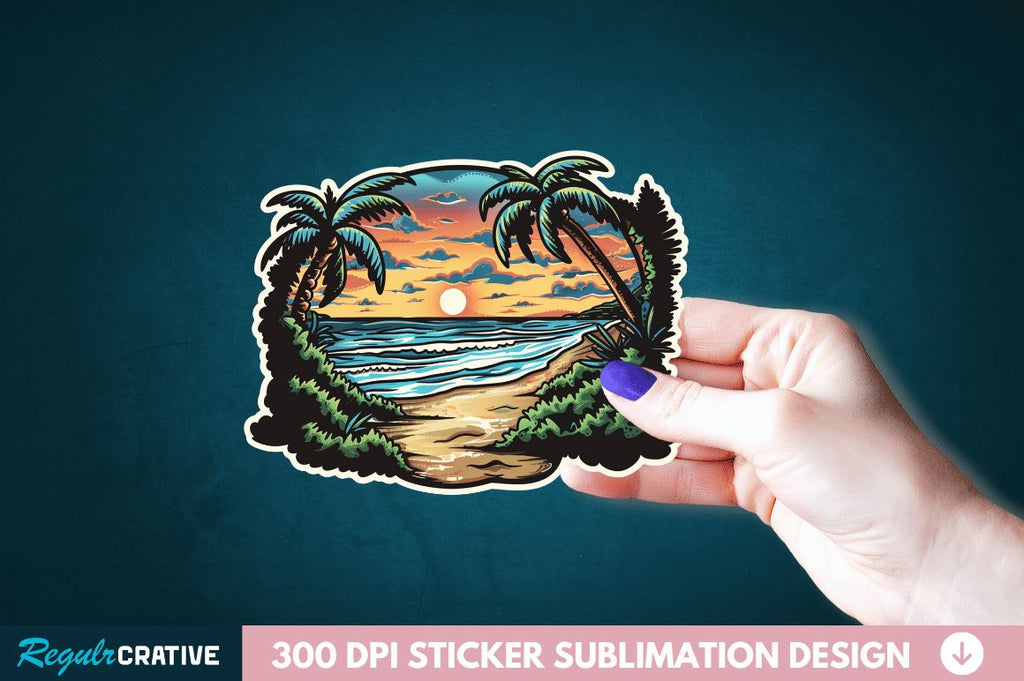Beach Sticker Clipart - So Fontsy