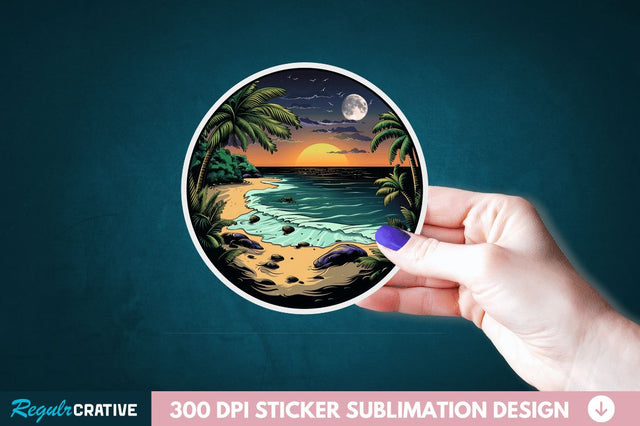 Beach Sticker Clipart Sublimation Regulrcrative 