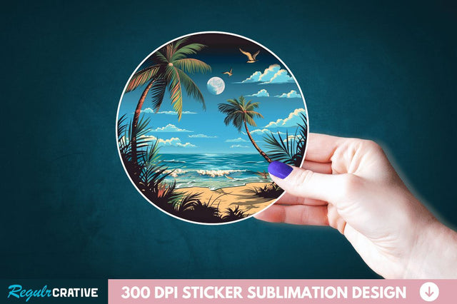 Beach Sticker Clipart Sublimation Regulrcrative 