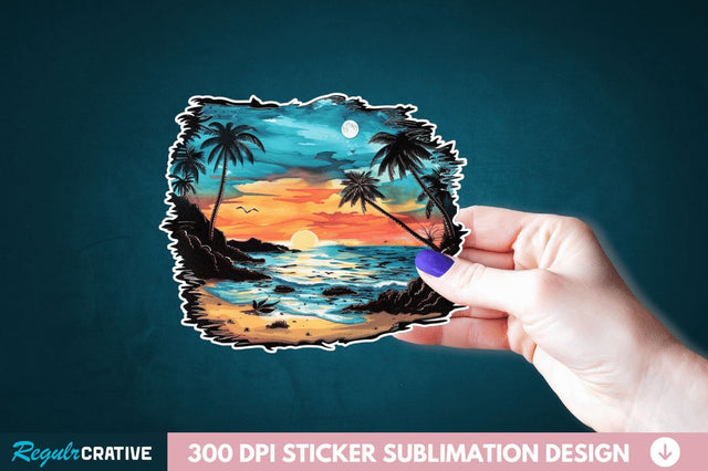 Beach Sticker Clipart Sublimation Regulrcrative 