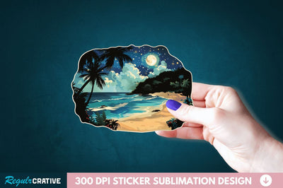 Beach Sticker Clipart Sublimation Regulrcrative 