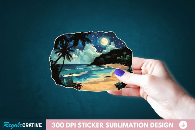 Beach Sticker Clipart Sublimation Regulrcrative 