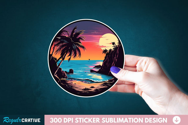Beach Sticker Clipart Sublimation Regulrcrative 