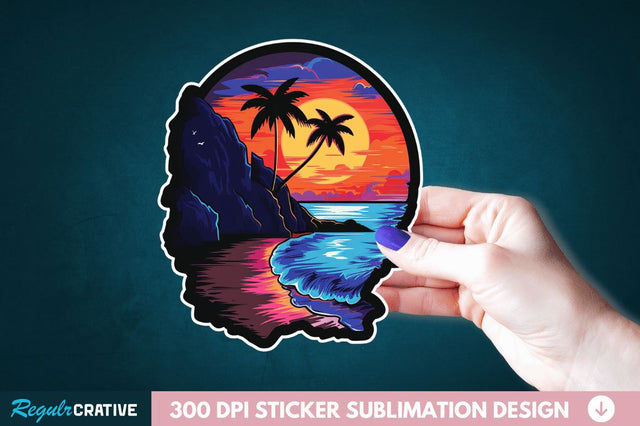Beach Sticker Clipart Sublimation Regulrcrative 
