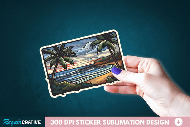 Beach Sticker Clipart Sublimation Regulrcrative 