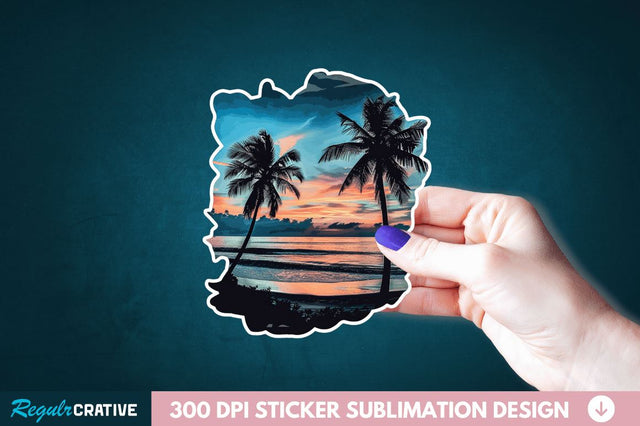 Beach Sticker Clipart Sublimation Regulrcrative 