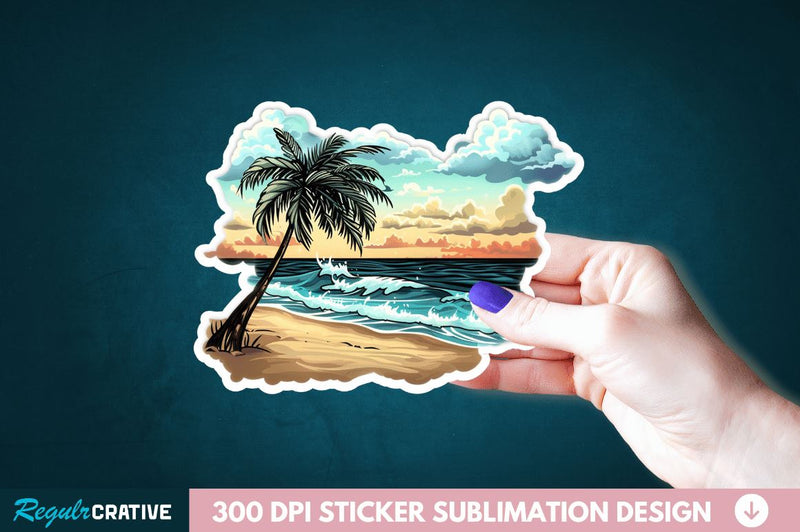 Beach Sticker Clipart Sublimation Regulrcrative 