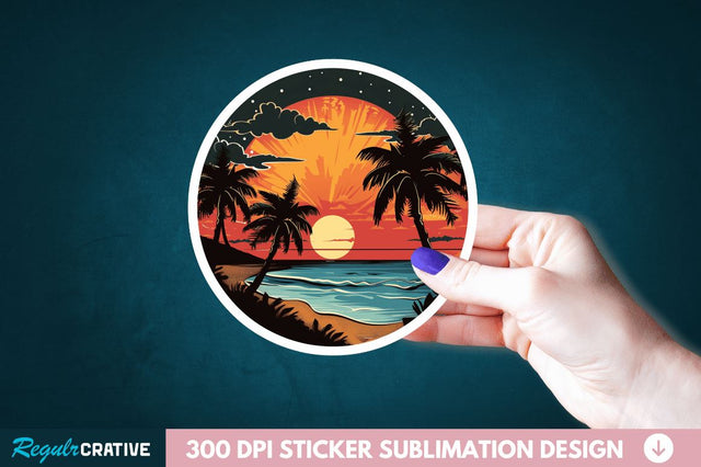 Beach Sticker Clipart Sublimation Regulrcrative 