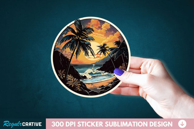 Beach Sticker Clipart Sublimation Regulrcrative 
