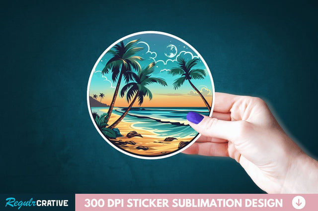 Beach Sticker Clipart Sublimation Regulrcrative 
