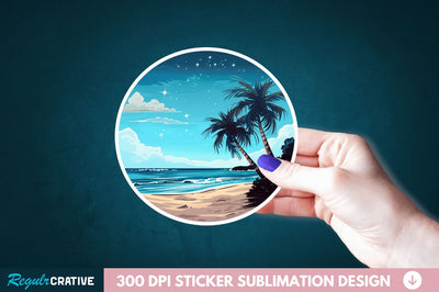 Beach Sticker Clipart Sublimation Regulrcrative 