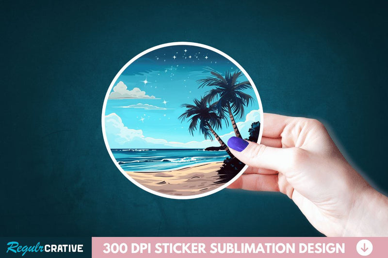 Beach Sticker Clipart Sublimation Regulrcrative 