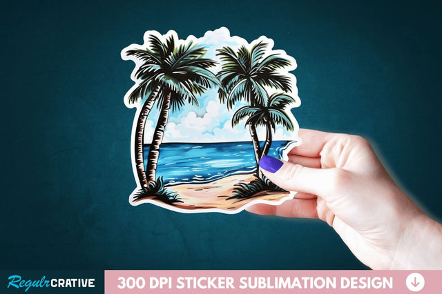 Beach Sticker Clipart Sublimation Regulrcrative 