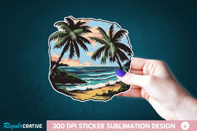 Beach Sticker Clipart Sublimation Regulrcrative 